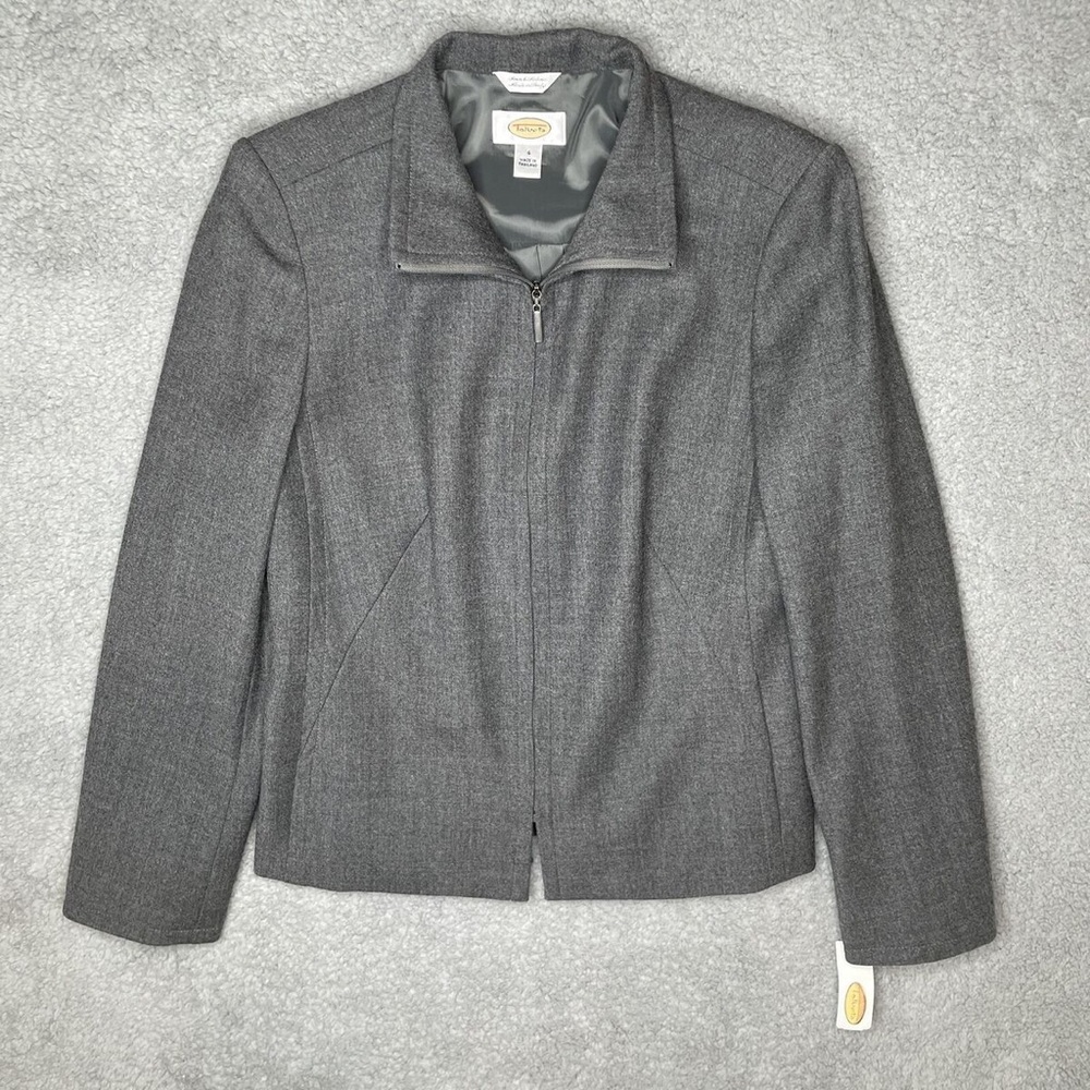 Talbots Blazer Womens 4 Gray Wool Jacket Career Preppy Minimalist Capsule Italy